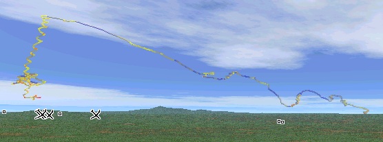 2002年1月、北へ(1kmメッシュ)